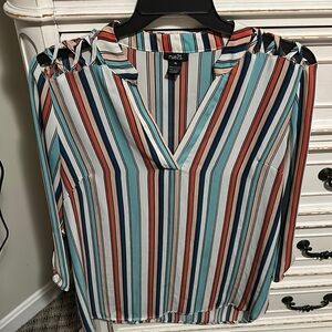 Rue21 Women's Striped V-Neck Top - Multicolor